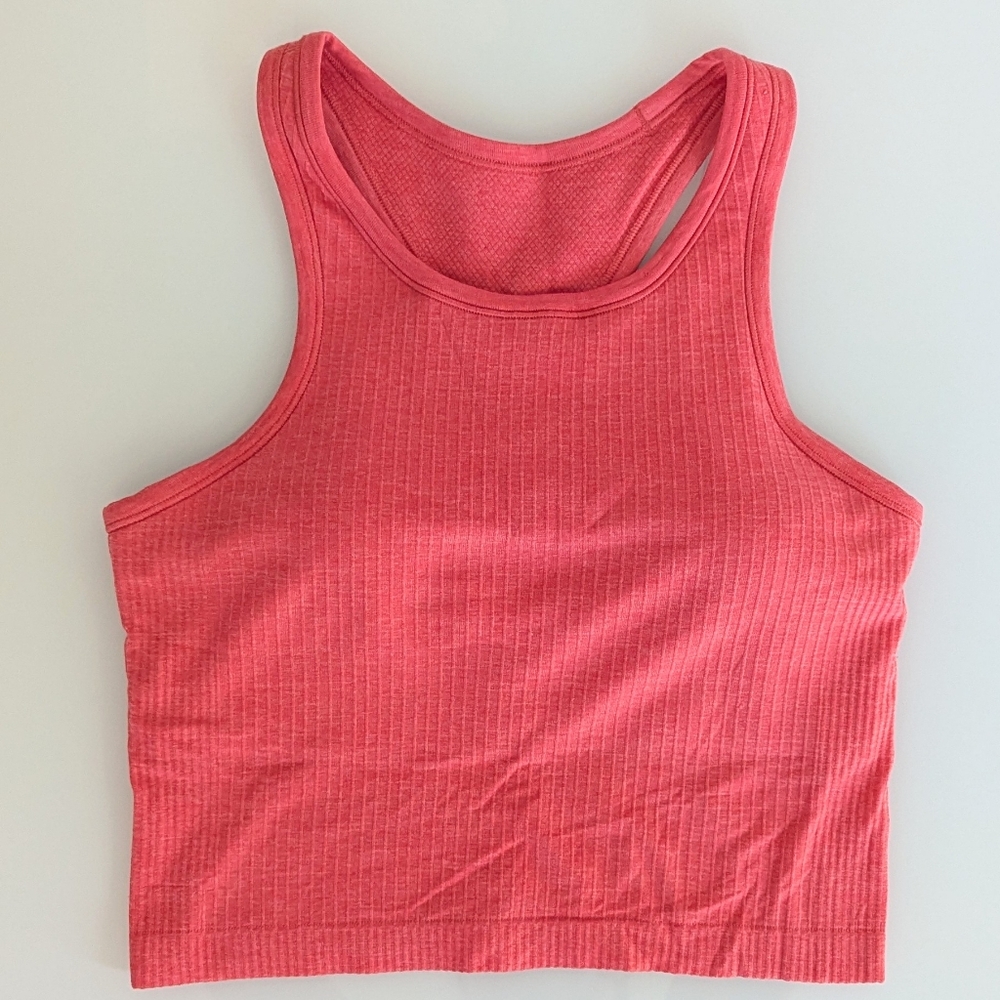 🍉RARE COLOR🍉 Lululemon Size 6 Ebb to Street Crop Tank Watermelon Red